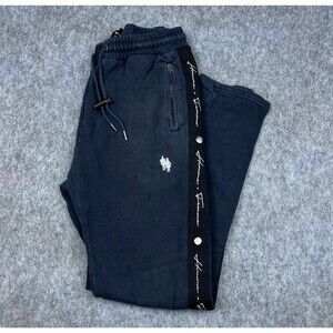 Homme Femme Men's Signature Track Sweatpants Slim Fit Navy Blue Cotton Size M